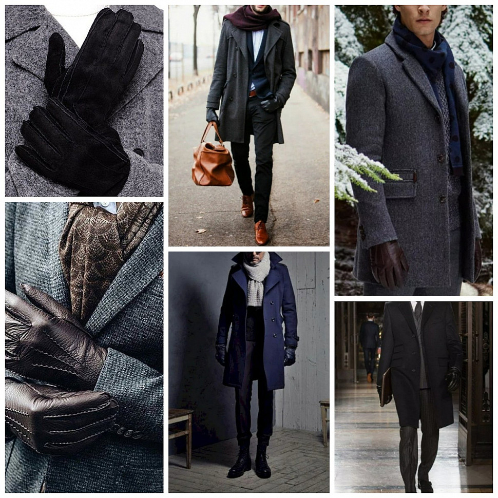 Мужские перчатки с пальто