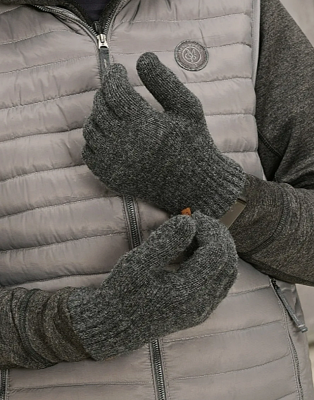 Вязаные мужские перчатки