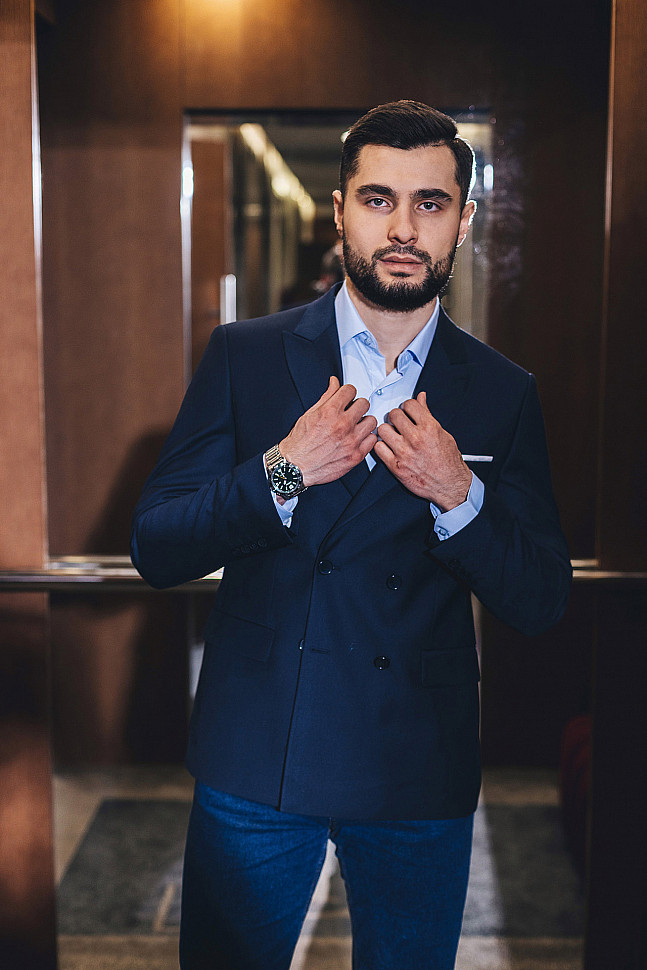 мужской непарный двубортный пиджак