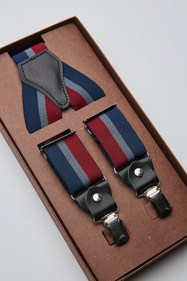 Мужские текстильные подтяжки с клипсой