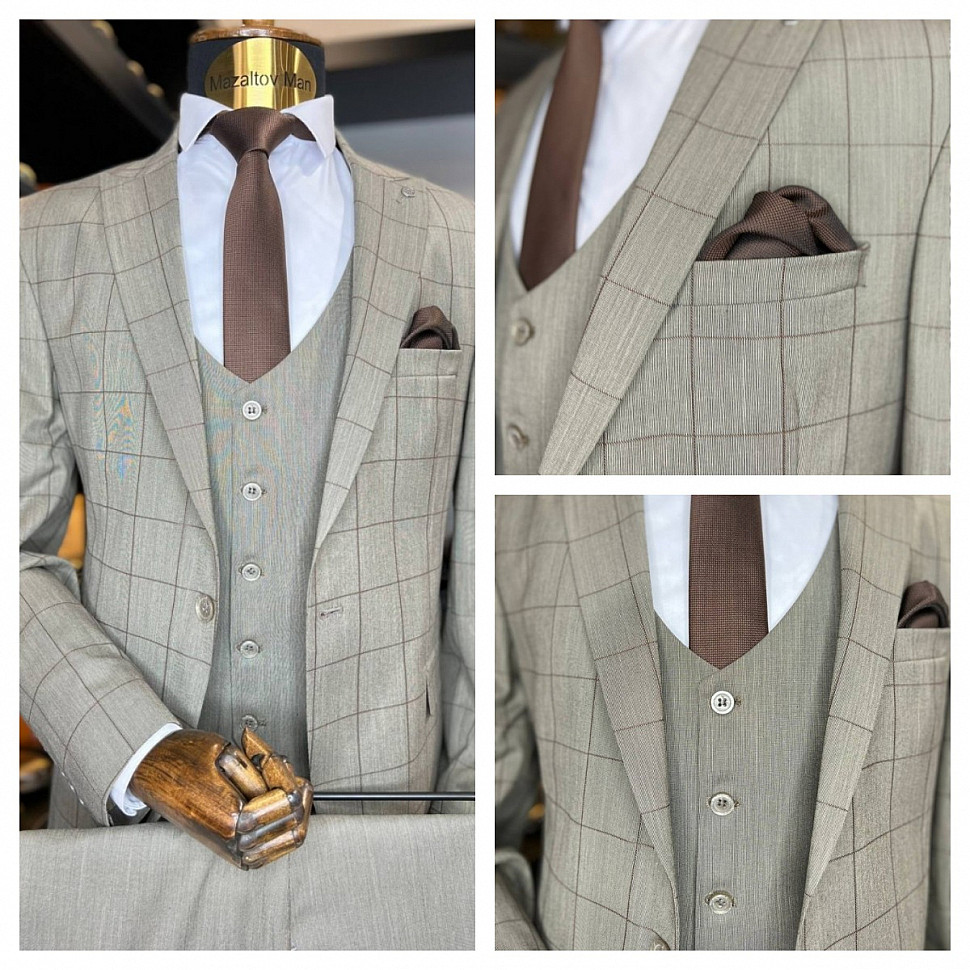 Мужской костюм-компаньон с контрастным пиджаком