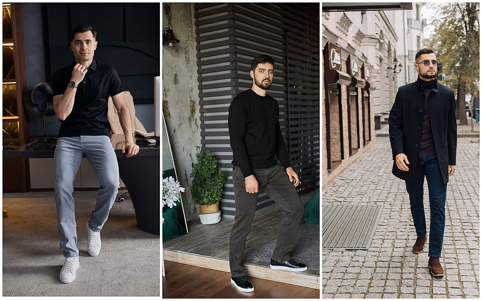 Мужские джинсы с кедами