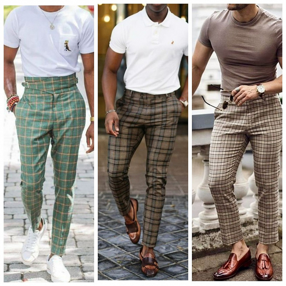 Брюки в клетку