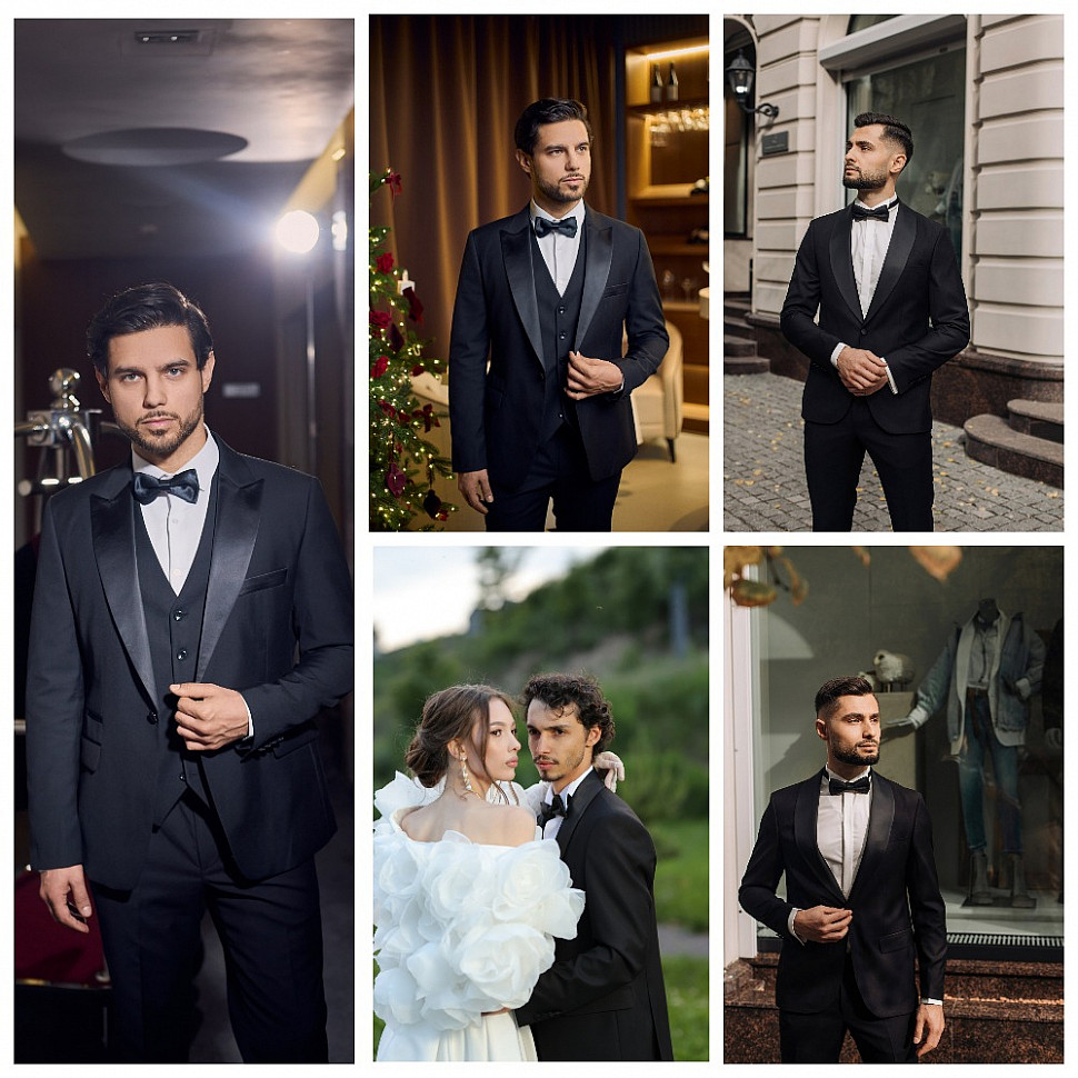 Мужской галстук-бабочка черный