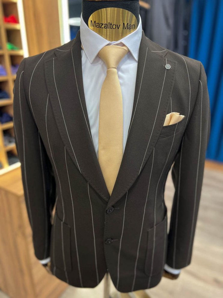 Костюм MAZALTOVMAN 2-ка Premium Коричневый полоску