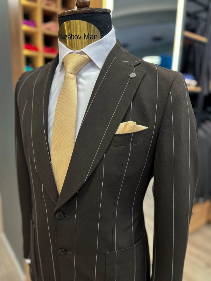 Костюм MAZALTOVMAN 2-ка Premium Коричневый полоску