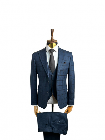 Костюм MAZALTOVMAN 3-ка Premium Синий в клетку