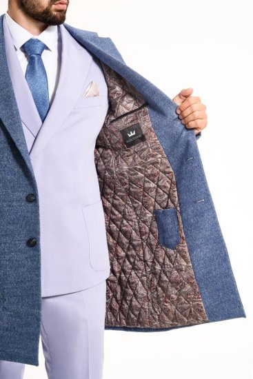 Пальто MAZALTOVMAN Premium Светло-синее фактурное