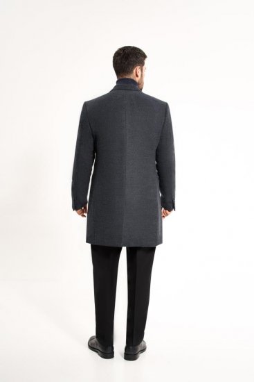 Пальто MAZALTOVMAN Premium Темно-синее фактурное