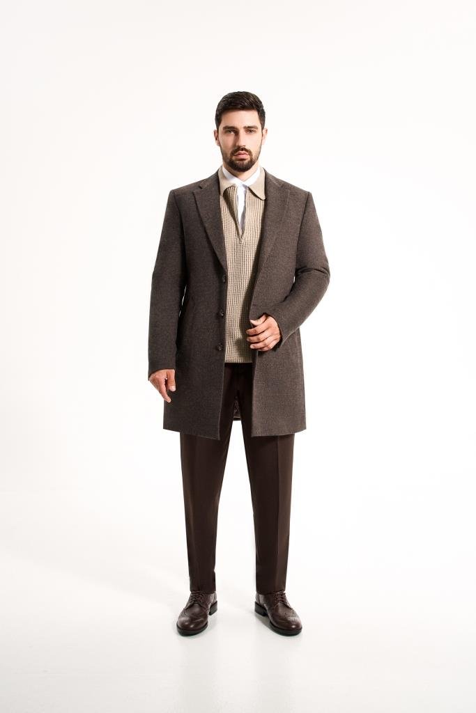 Пальто MAZALTOVMAN Premium Темно-коричневое фактурное