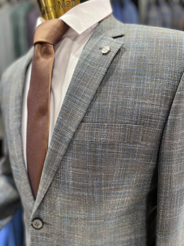 Пиджак MAZALTOVMAN Серый в микроклетку