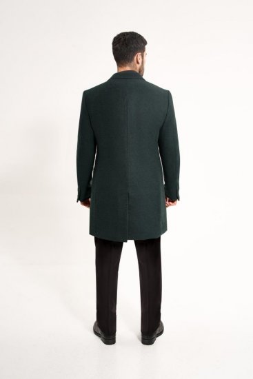 Пальто мужское MAZALTOVMAN Premium Зеленое фактурное