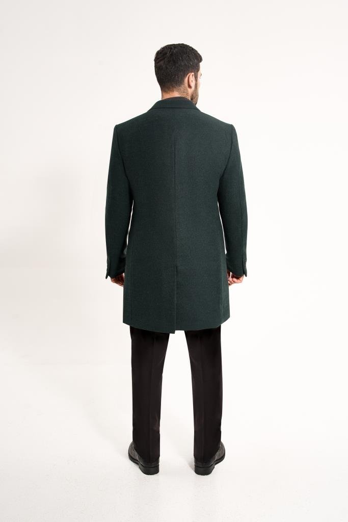 Пальто мужское MAZALTOVMAN Premium Зеленое фактурное