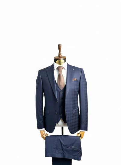 Костюм MAZALTOVMAN 3-ка Premium Синий в клетку