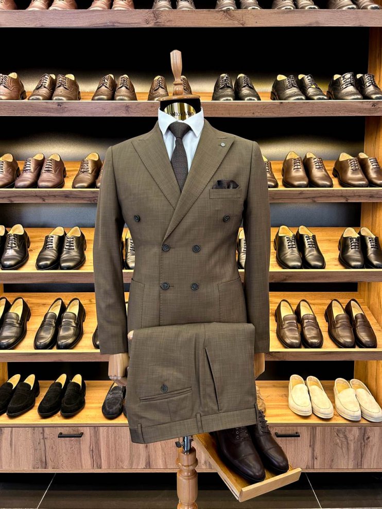 Костюм MIR 2-ка двубортный Темно-бежевый