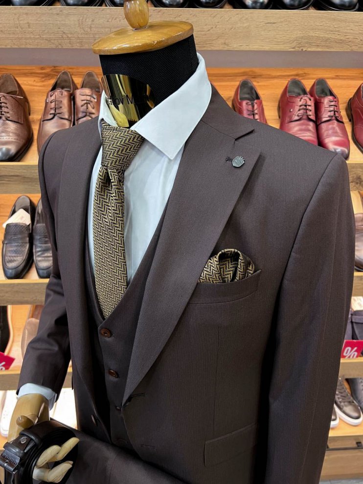 Костюм MAZALTOVMAN 3-ка Premium Коричневый фактурный