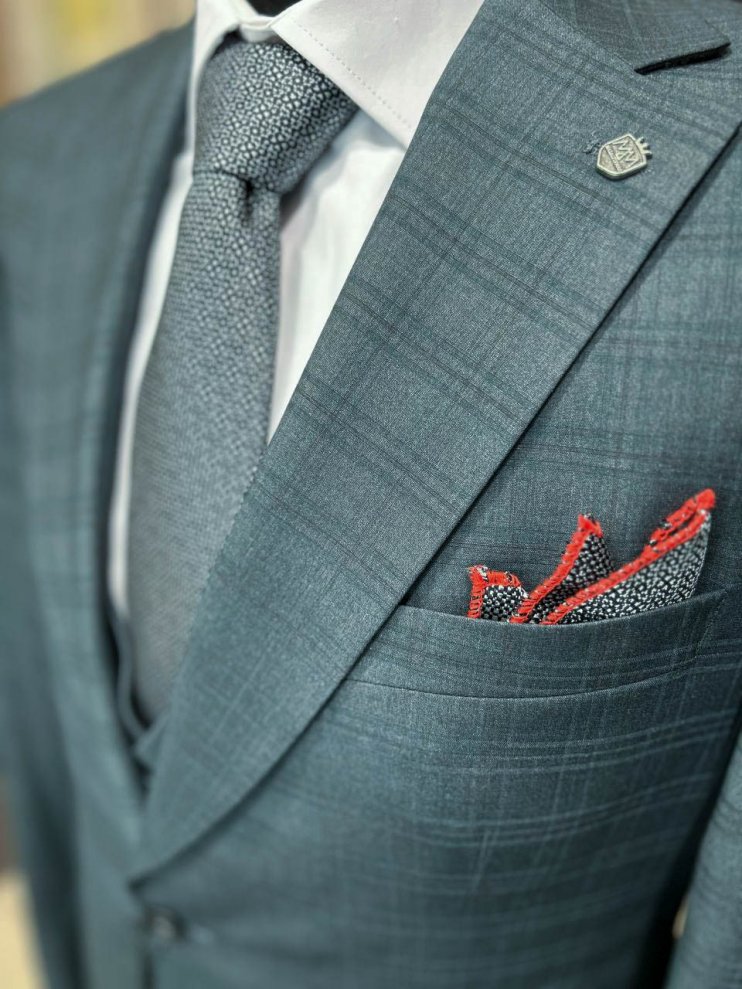 Костюм MAZALTOVMAN 3-ка Premium Зеленый в клетку