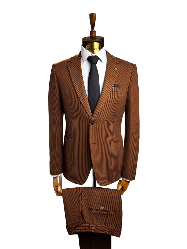 Костюм SAC 2-ка Светло-коричневый в полоску