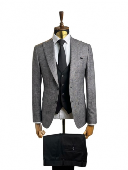 Костюм MAZALTOVMAN 3-ка Premium Серый в клетку