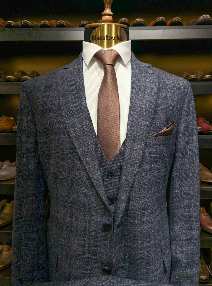 Костюм MAZALTOVMAN 3-ка Синий в клетку
